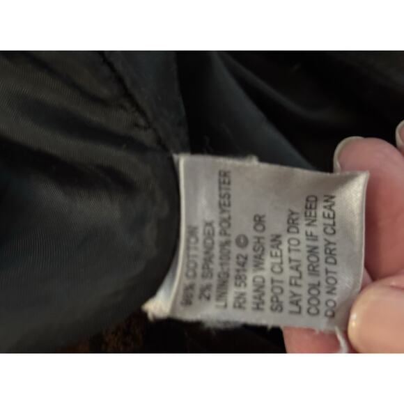 Anthracite Black with Brown Flocked Floral Scroll Burnout Jacket, Size 16 - Picture 6 of 6